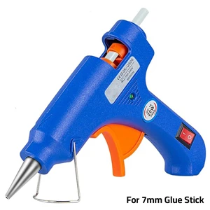 Mini Hot Melt Glue Gun 20W with ON OFF Switch Flexible Trigger and Metal Safety Stand for 7 mm Glue Sticks (HL 20W)